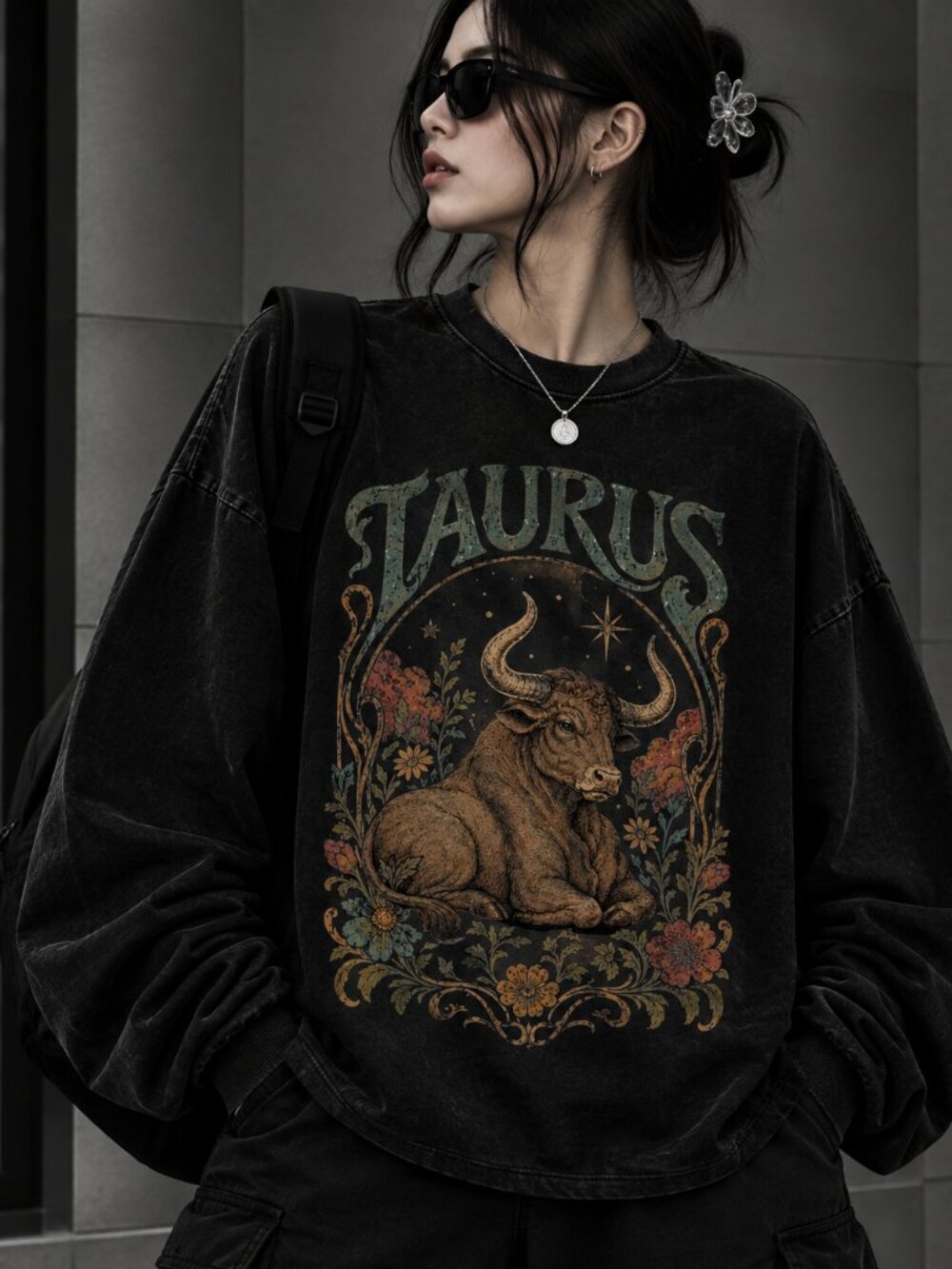 Taurus Sweater, Celestial Earth Sign Zodiac Graphic